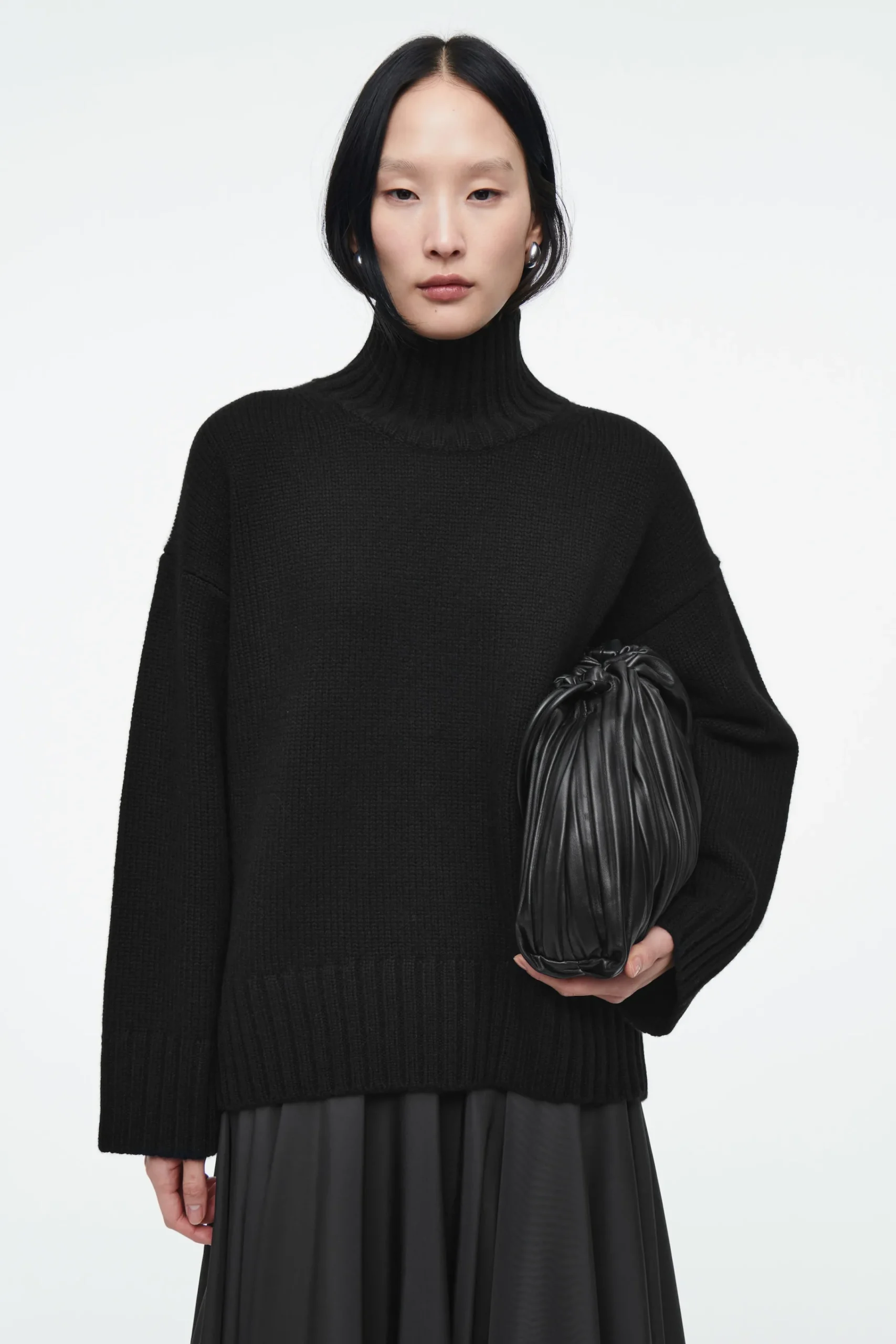 COS PULL À COL ROULÉ EN PUR CACHEMIRE ÉPAIS NOIR Online