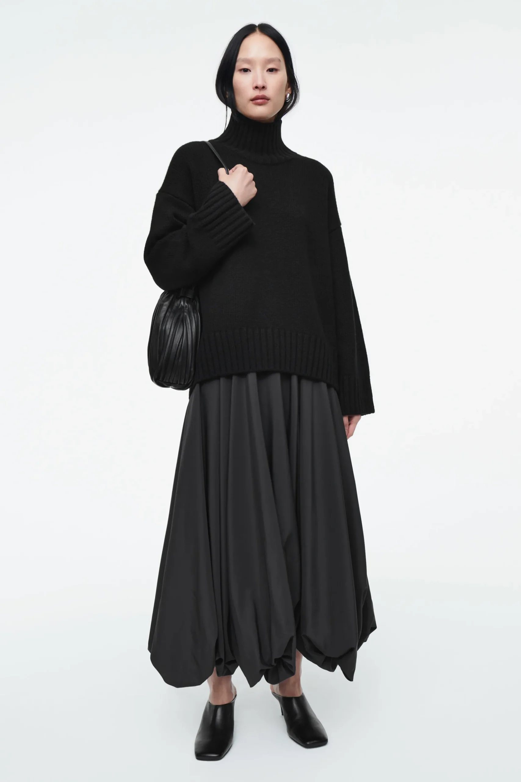 COS PULL À COL ROULÉ EN PUR CACHEMIRE ÉPAIS NOIR Online